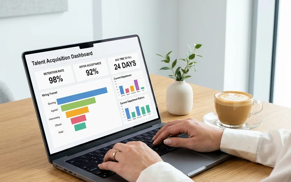Talent Acquisition Dashboard on laptop
