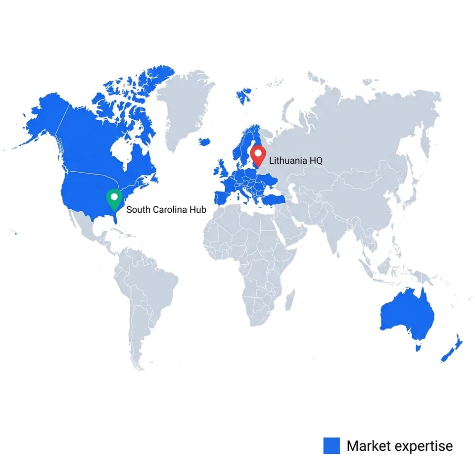 Peopable tarptautinių rinkų pasiekiamumo žemėlapis